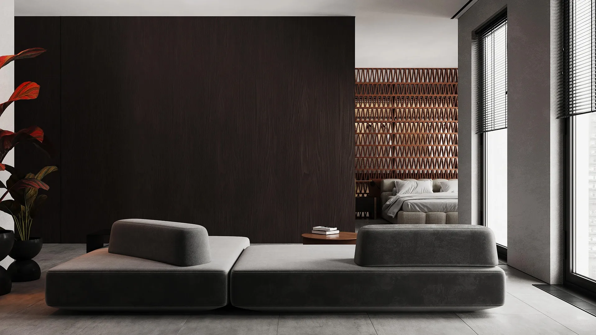 Sophisticated Dialogue in Dark Space Living room 3