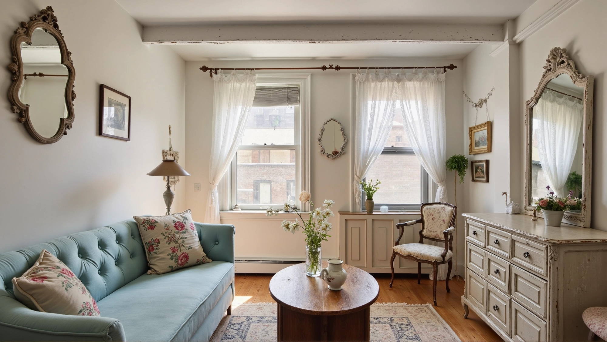 Vintage Elegance: Fresh Pastoral Living Room