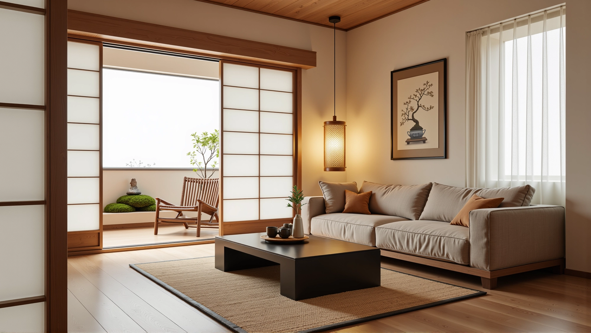 Japanese Zen Charm, Leisurely Living Space