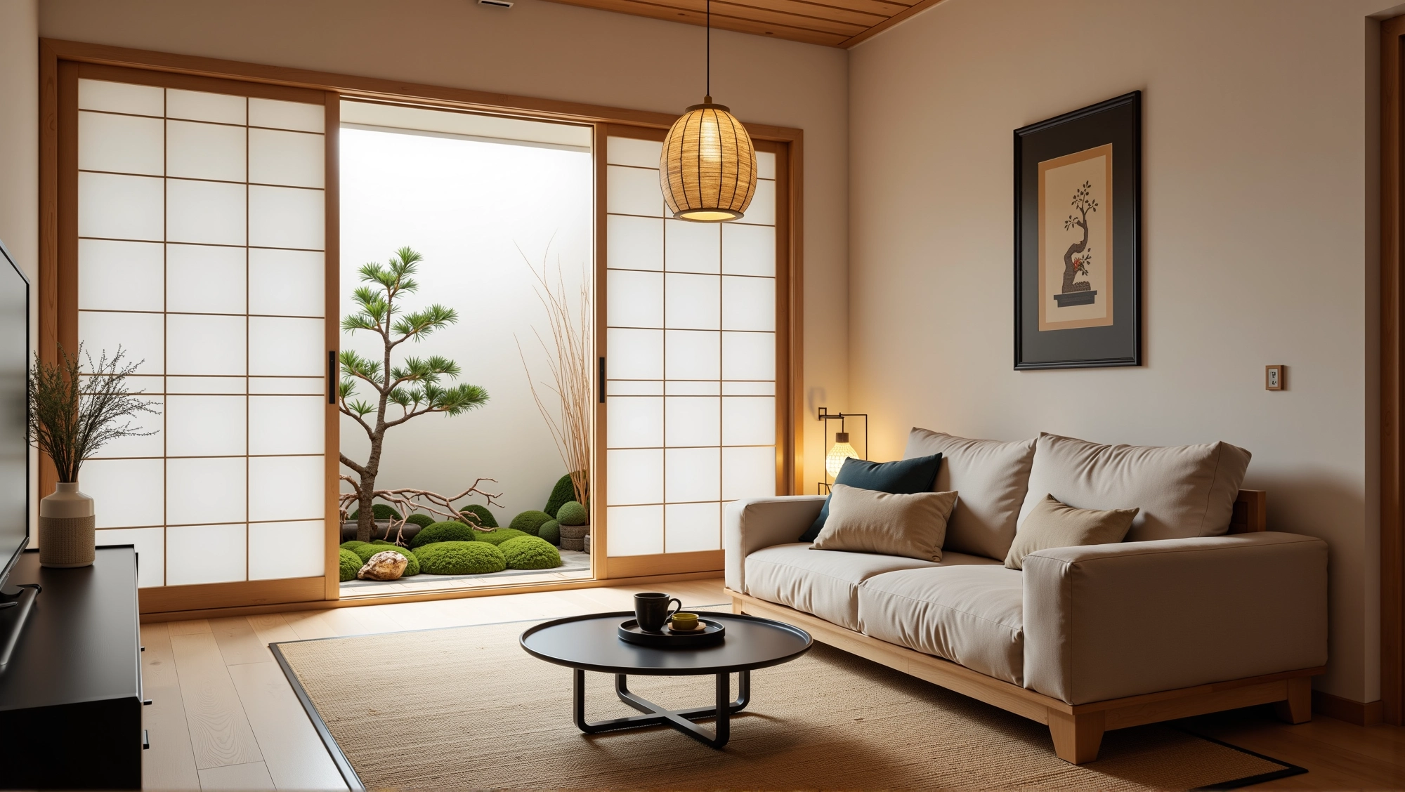 Japanese Zen, Quiet and Elegant Living Space