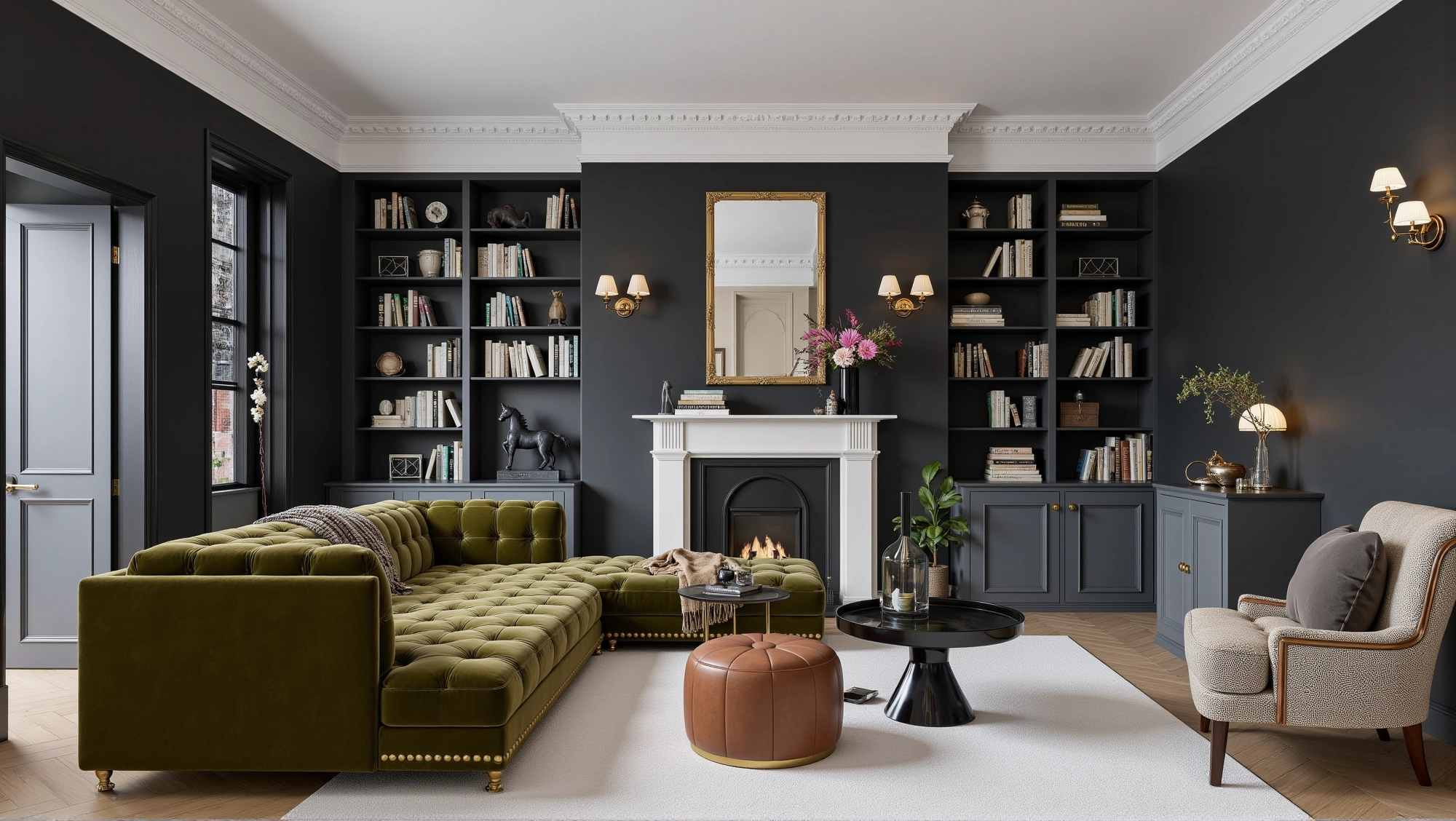 Retro Luxury, Elegant and Deep Living Room