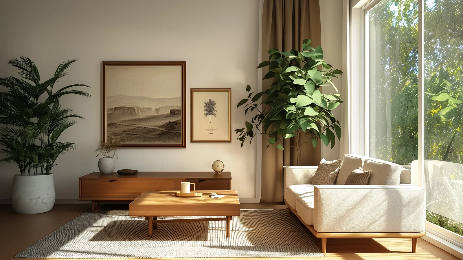 A Collection of Gentle Spaces: Wabi - Sab in Symbiosis with Nature Living room 2