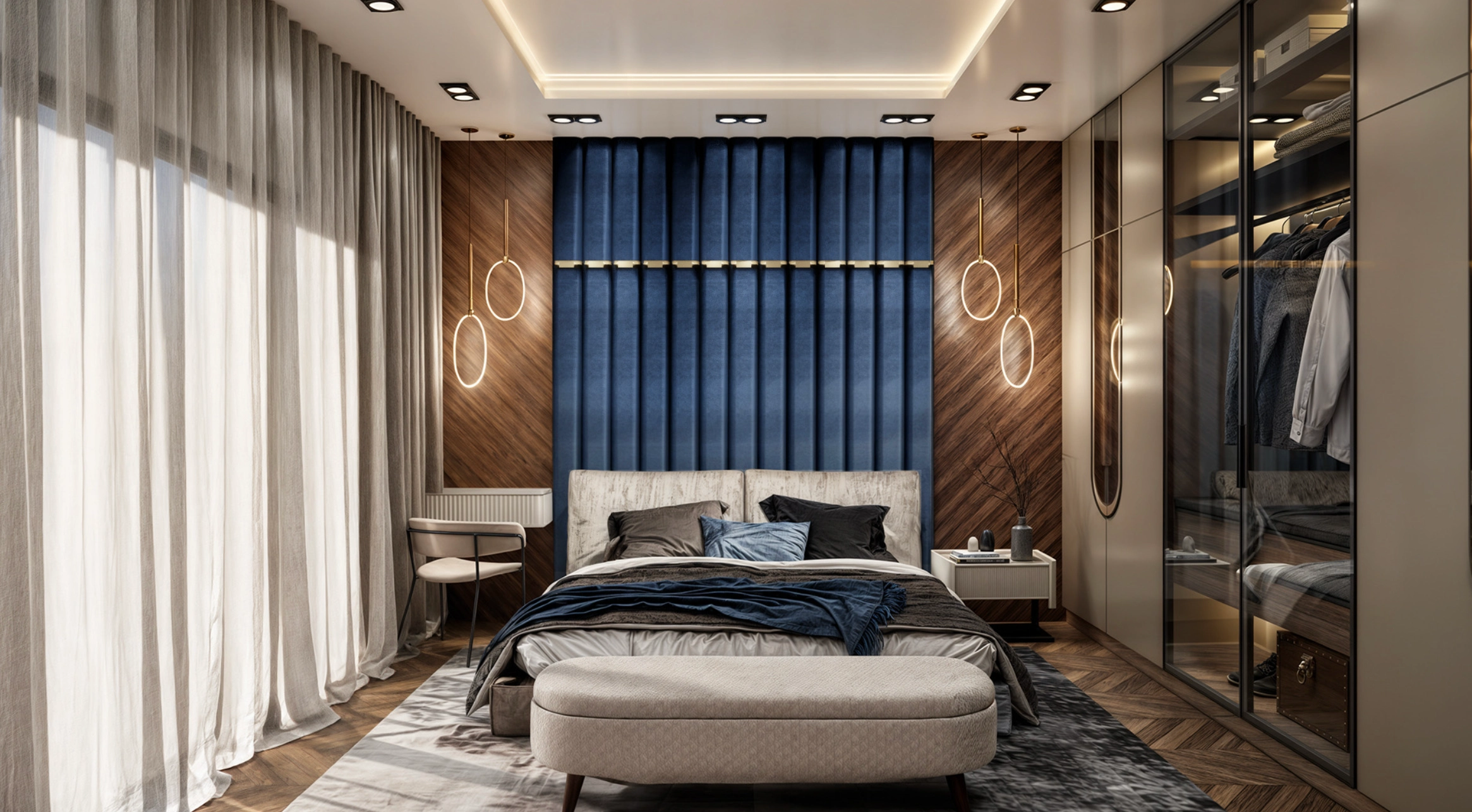 Light Luxury Texture, Elegant Master Bedroom
