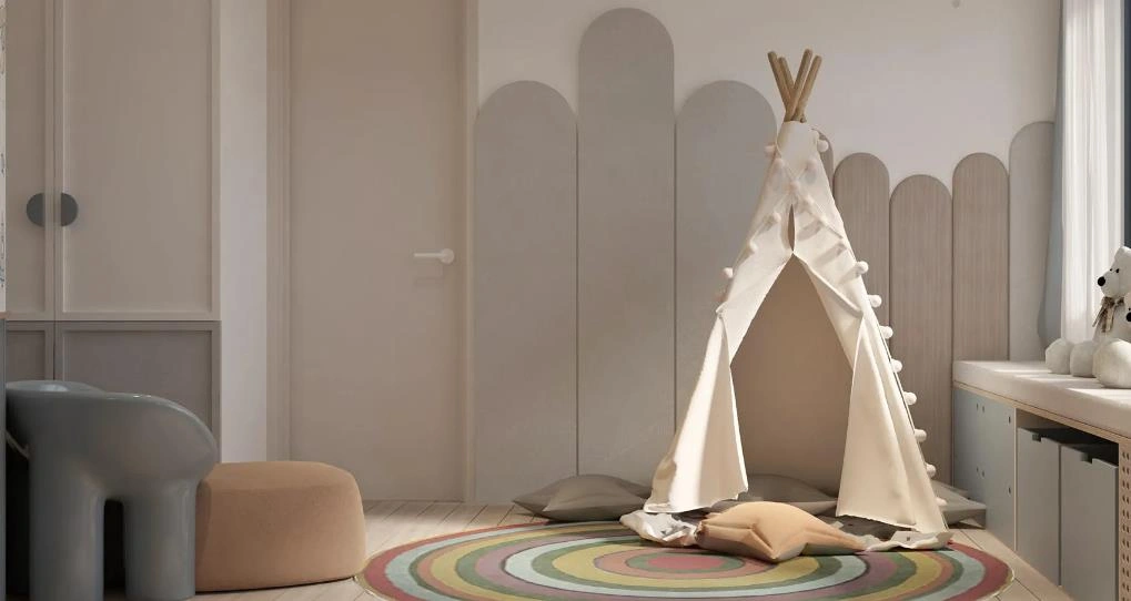 Small indoor tent in a kid’s bedroom