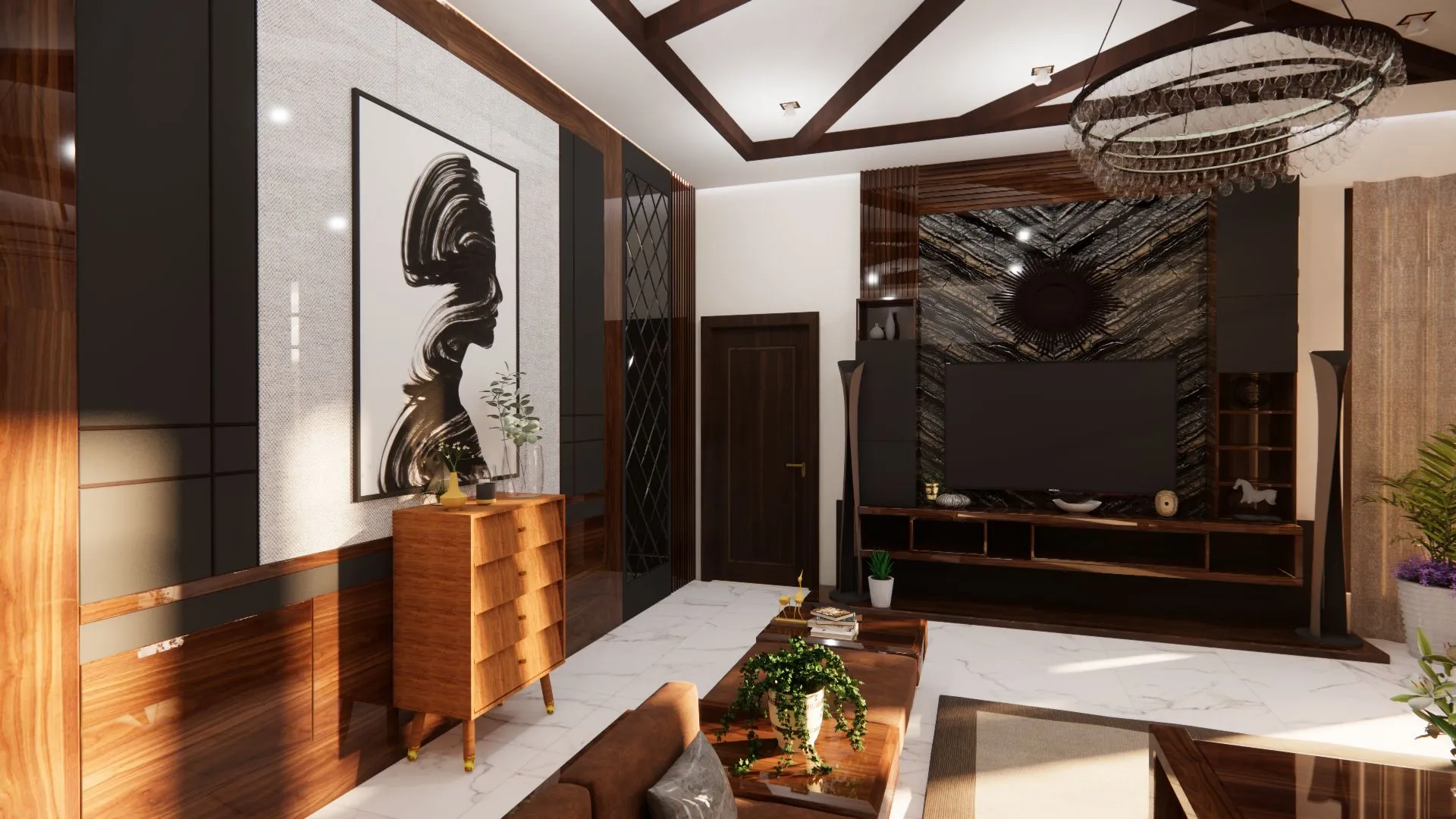 Living room and Bedroom 