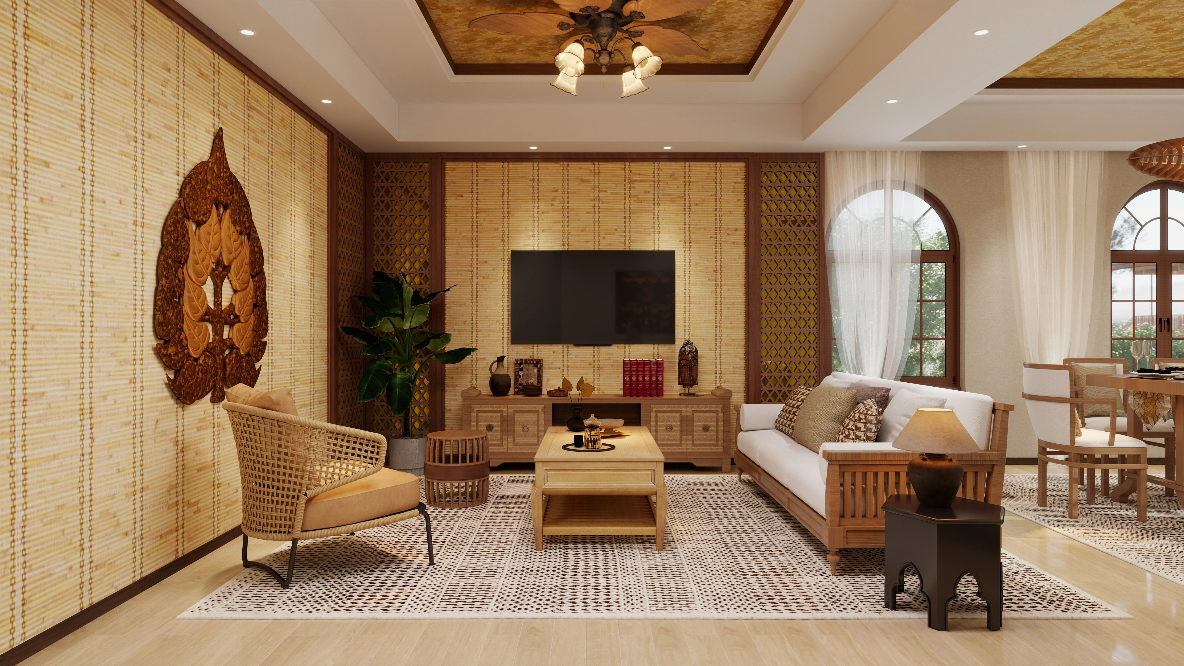 Warm-Toned Elegant Home Space