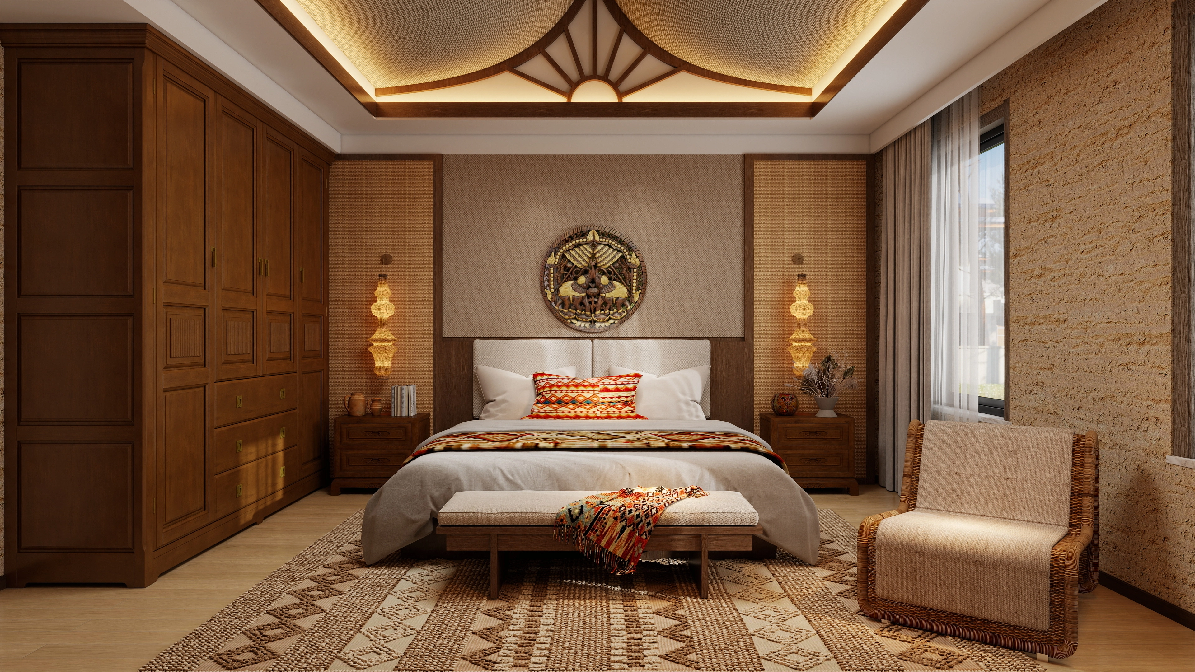 Warm-Toned Elegant Home Space