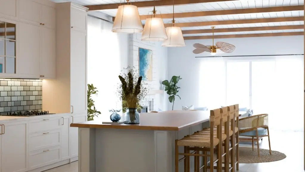 Modern Coastal-Inspired Living & Bedroom Interior