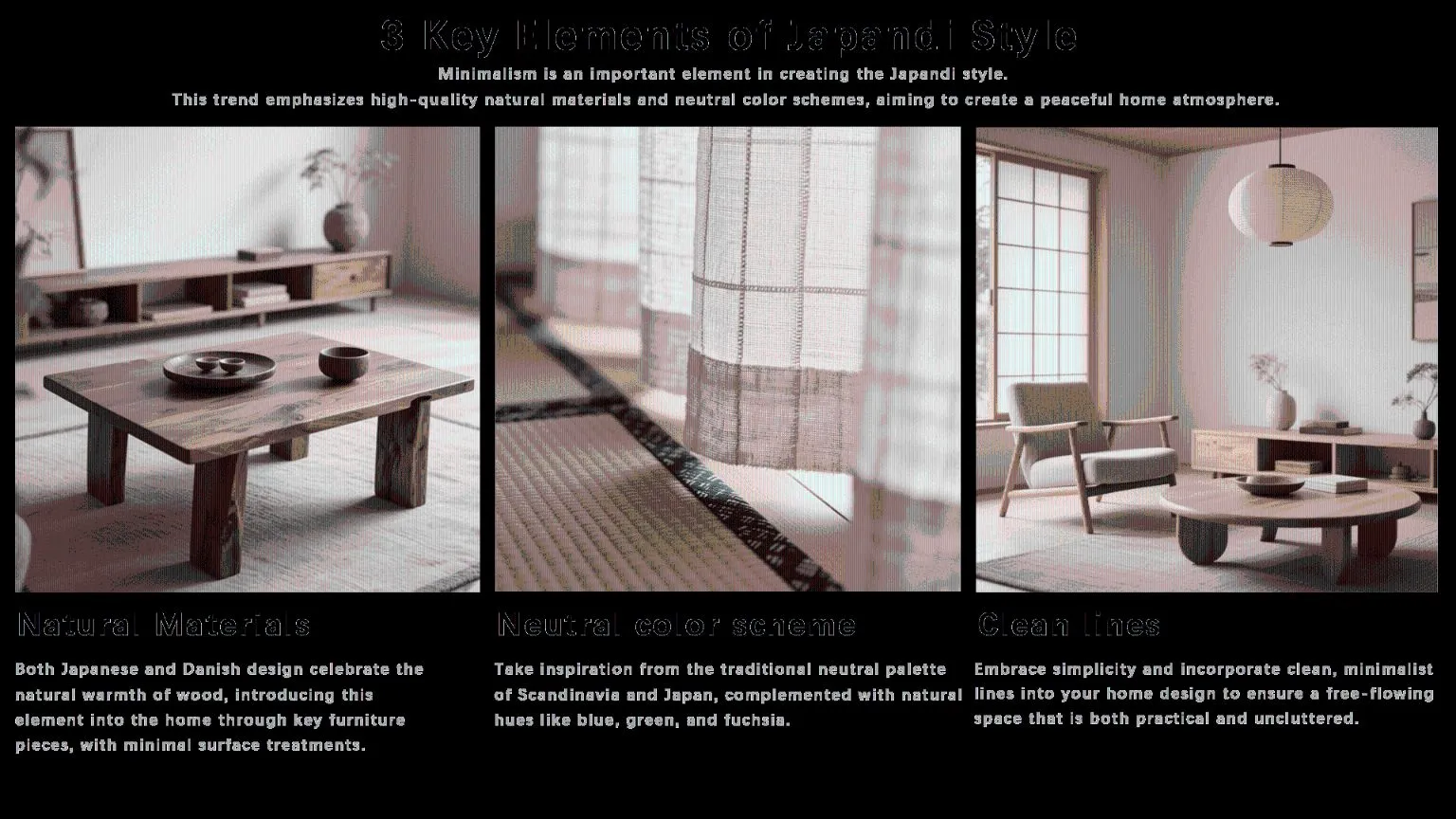 Three key elements of the Japandi style