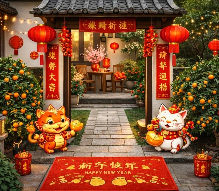 New Year courtyard decorations