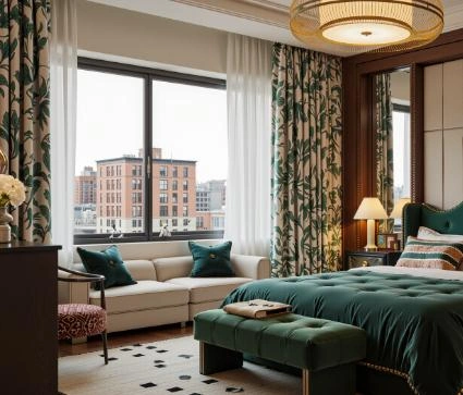 Curtains with Plant Patterns