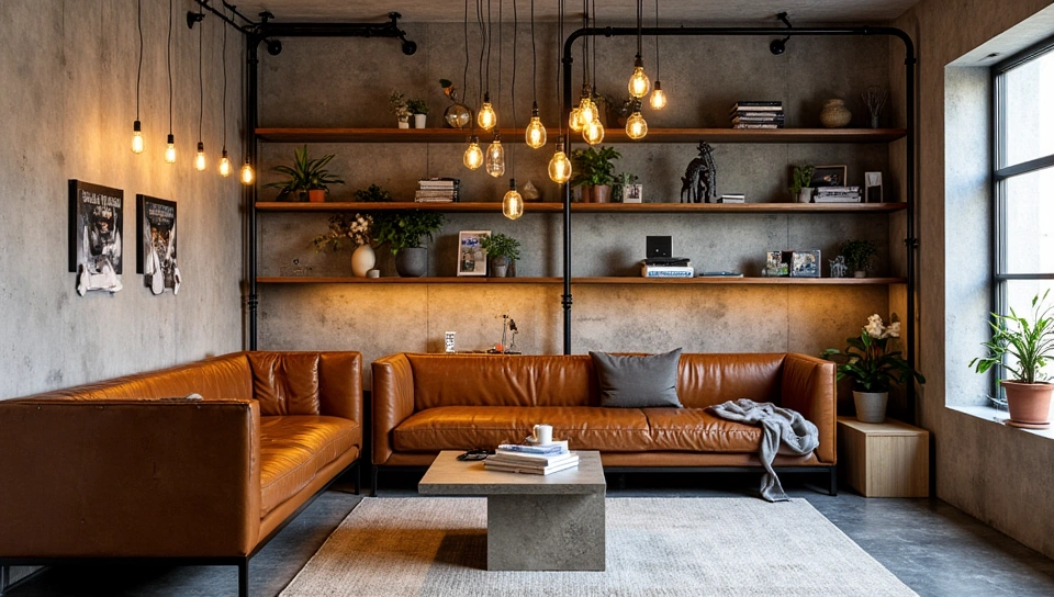 Hardcore Artistic Dwelling of Industrial Style Living room 3