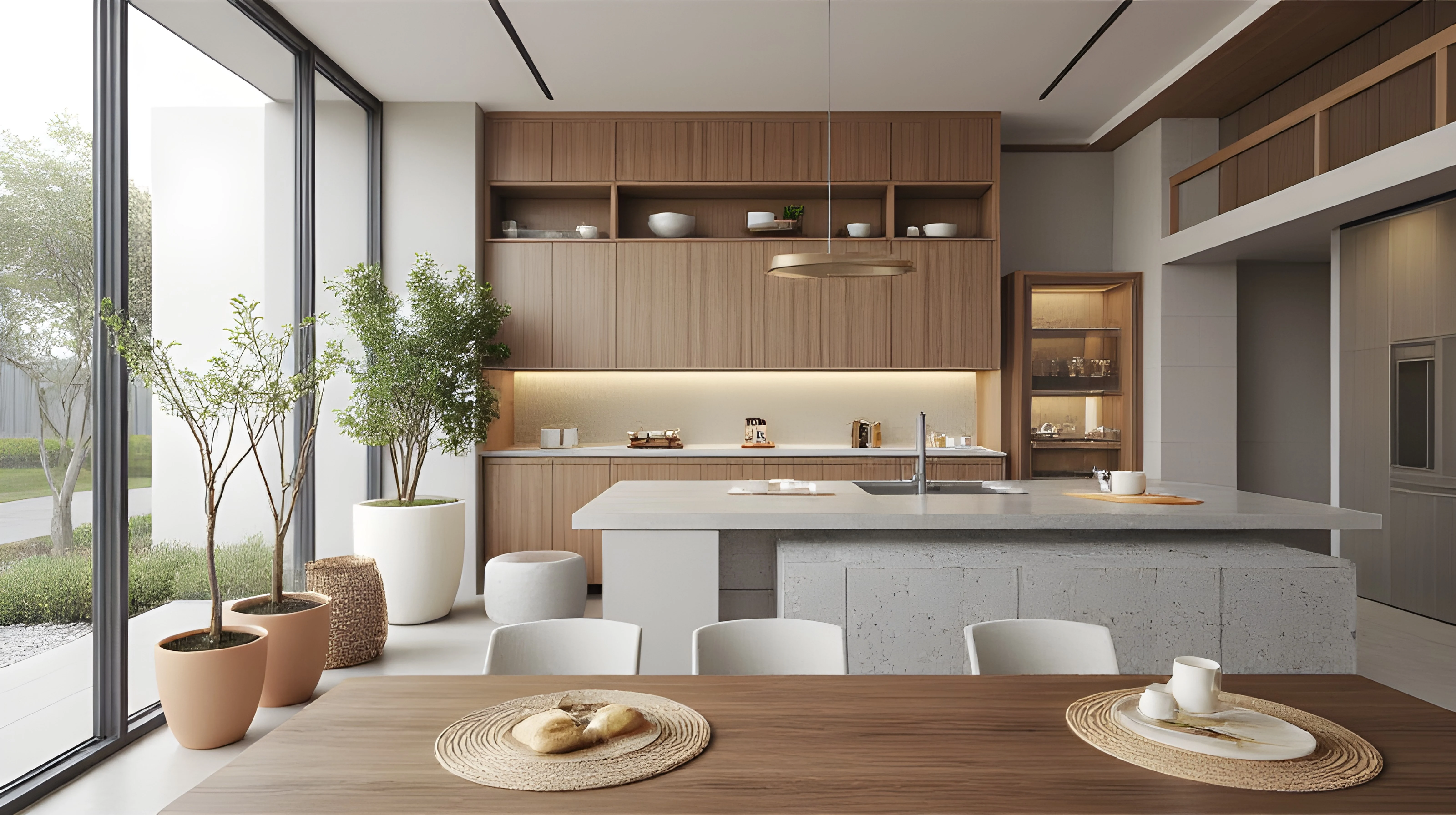 Healing Daily Life in a Nature-Inspired Kitchen Dining room 1