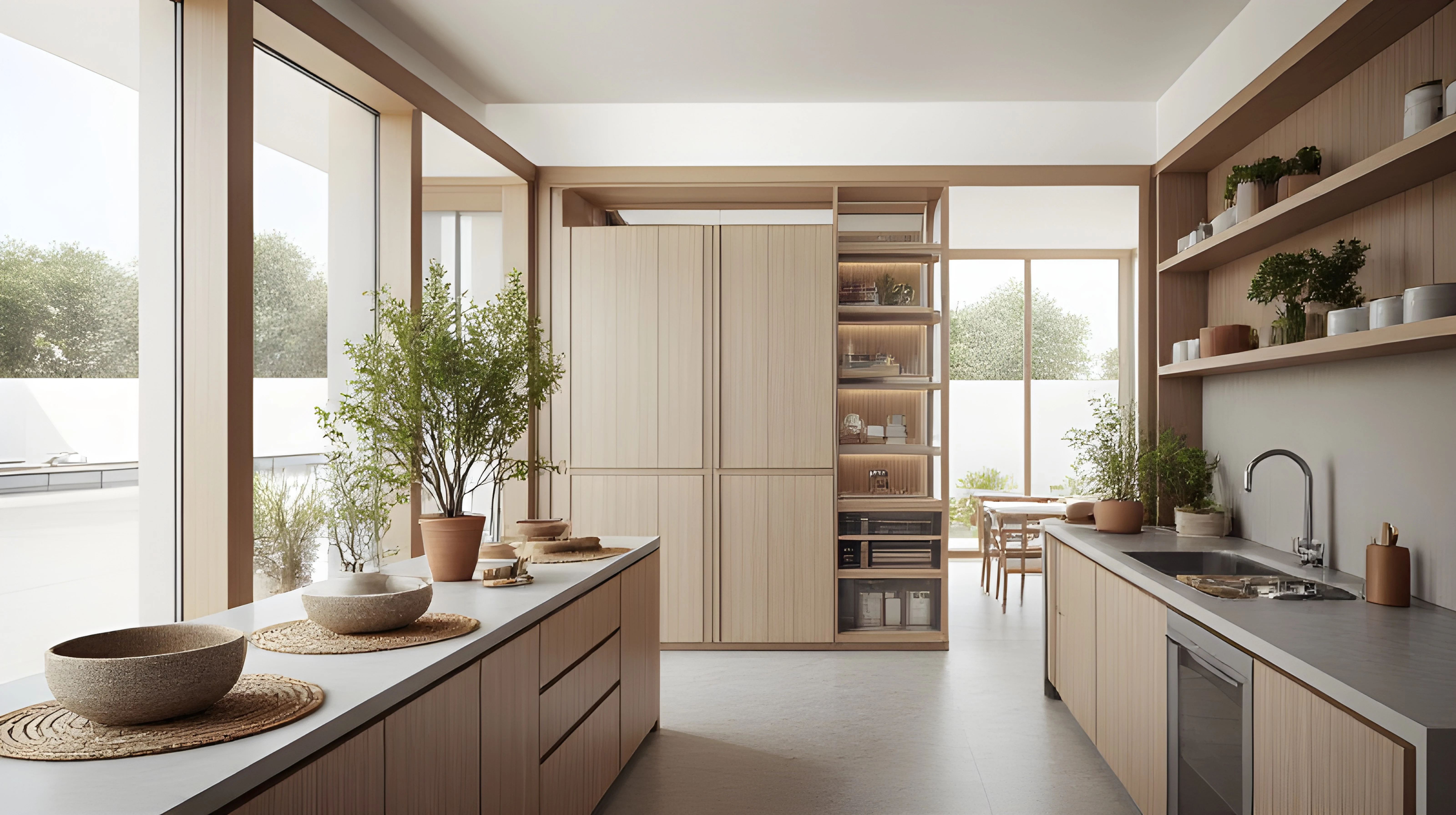 Healing Daily Life in a Nature-Inspired Kitchen Dining room 2