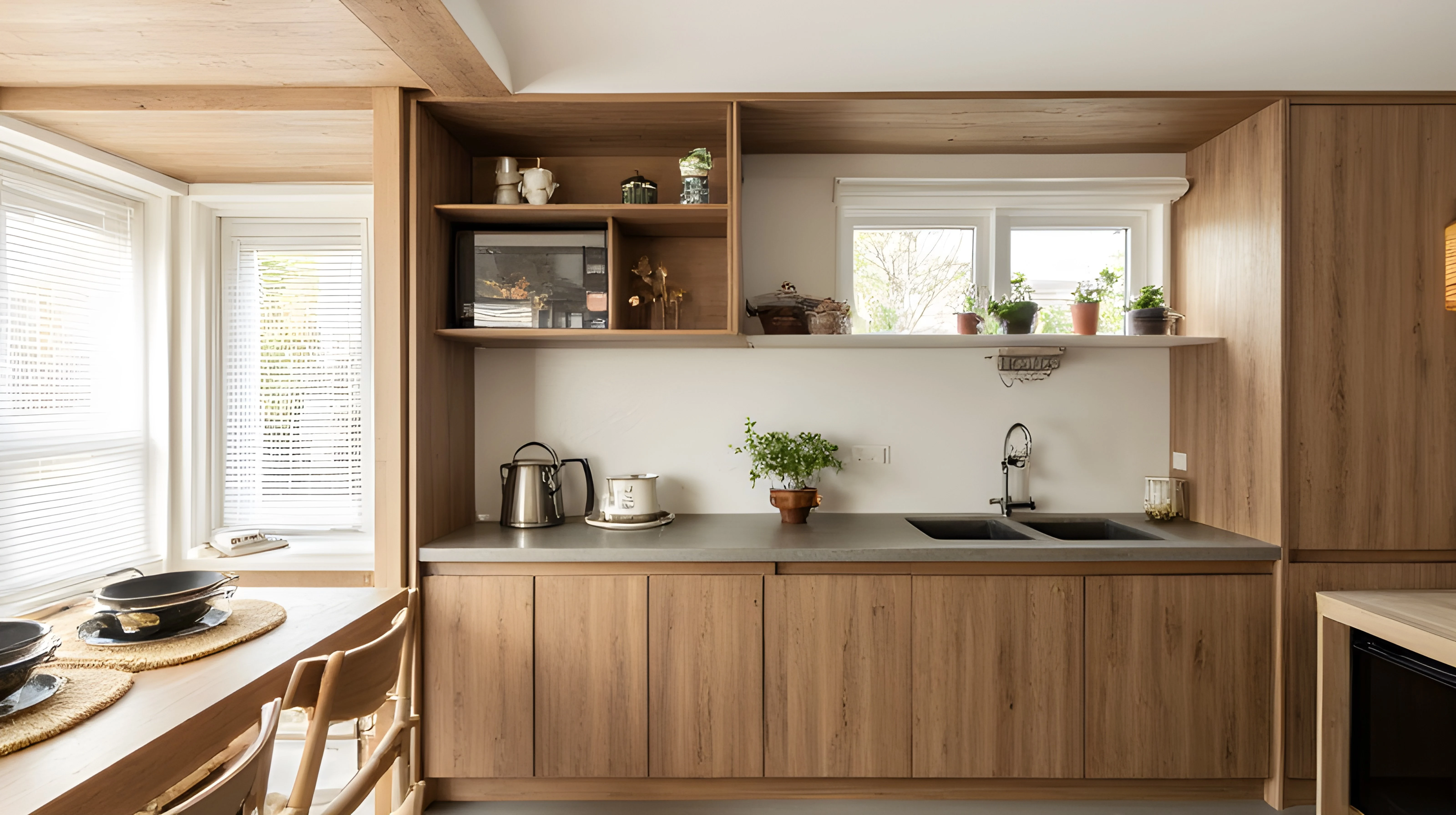 Healing Daily Life in a Nature-Inspired Kitchen Dining room 3
