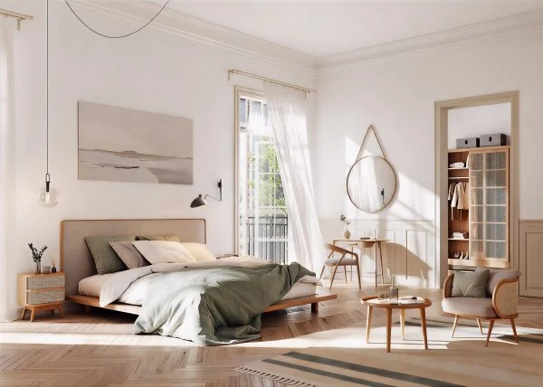 Modern Minimalist Living Room Interior bedroom