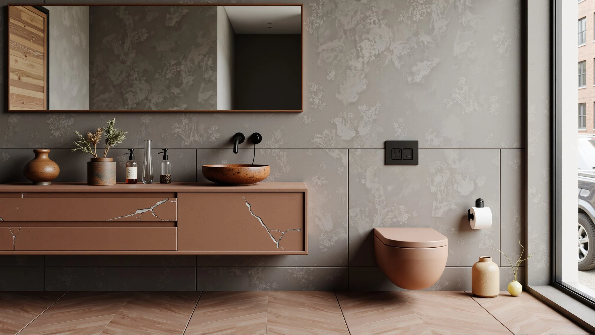 Textured Bathroom Secret with Wabi-Sabi Style