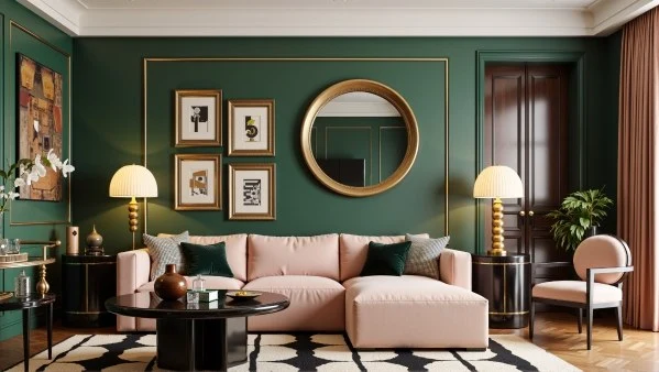 Elegant Luxury Soft Pink Living Room