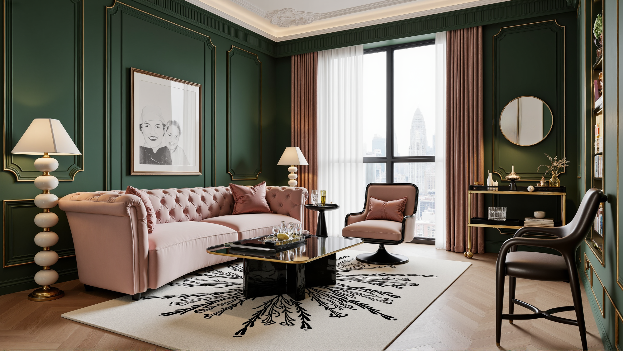 Elegant Luxury Soft Pink Living Room Living room 4