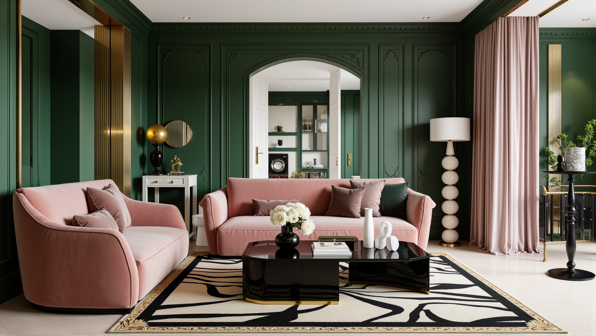 Elegant Luxury Soft Pink Living Room Living room 3