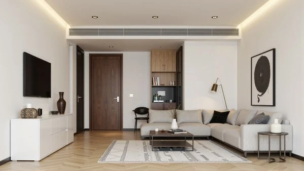 Light Wood and Art Simple Luxury Living Room