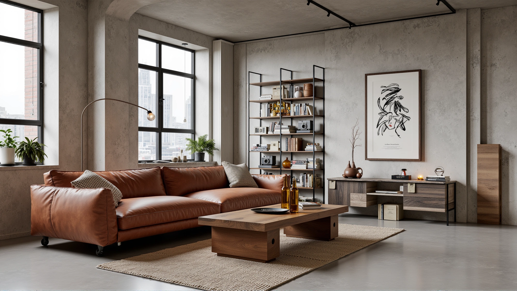 An Industrial-Chic Living Space Living room 4