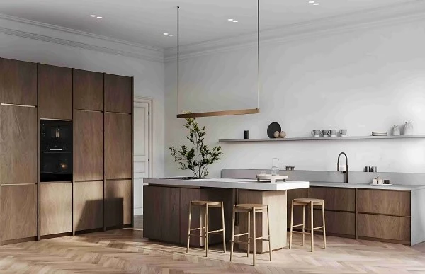 Modern Minimalist Living Room Interior kitchen