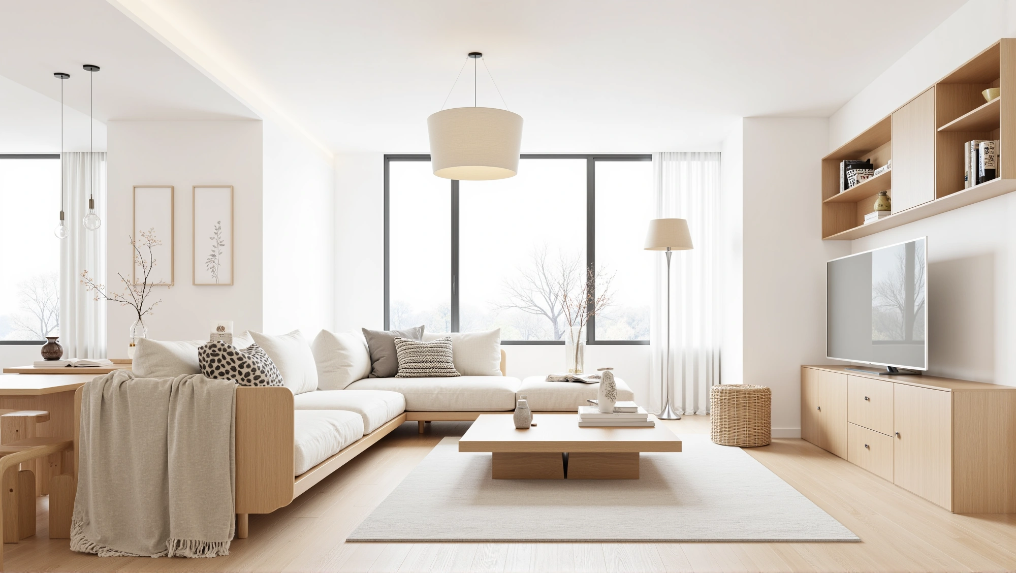 Soft Wood & Pale White A Relaxed Living Space Living room 4
