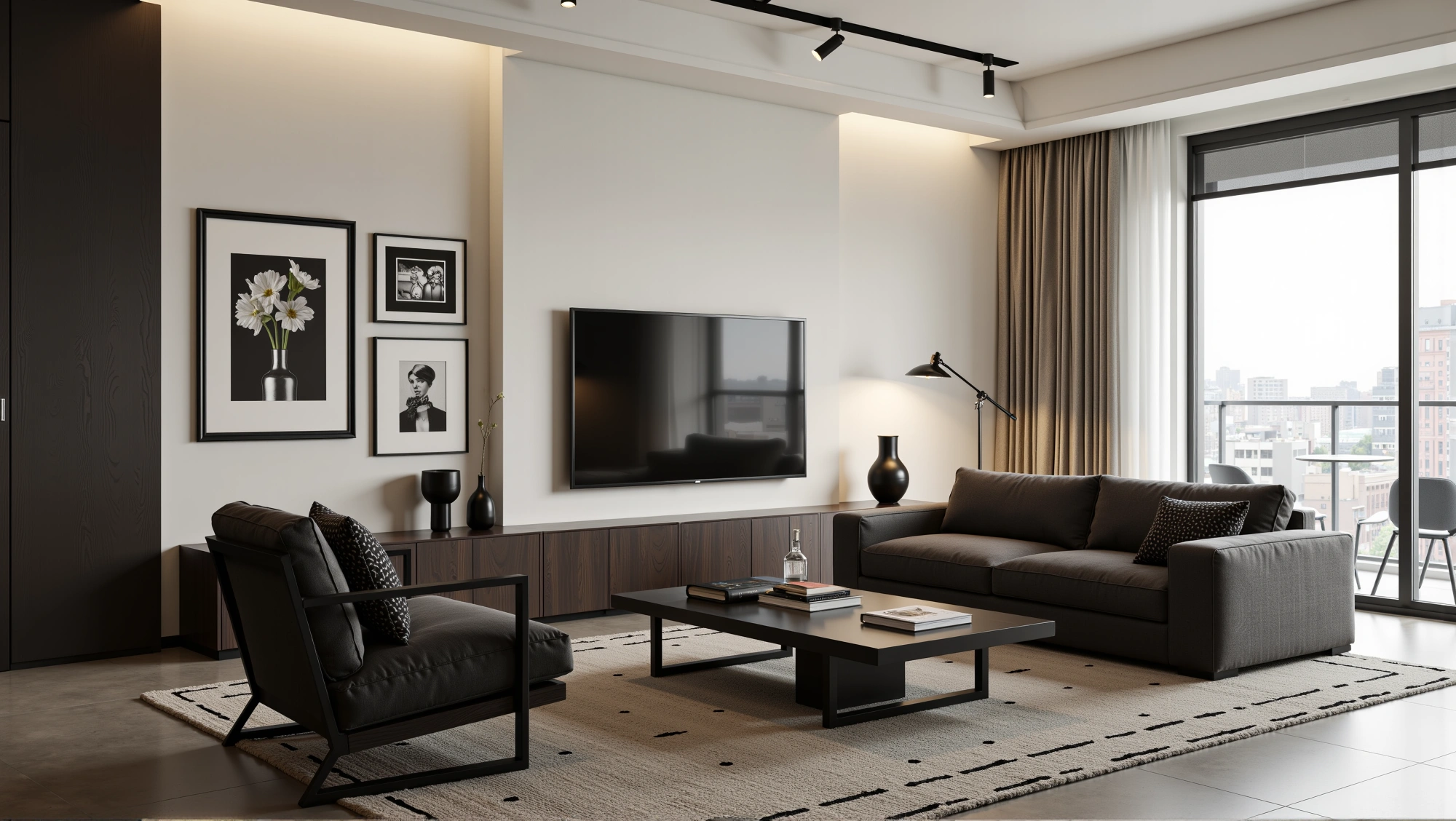 Dark Brown Elegant Tone Living Space Living room 3