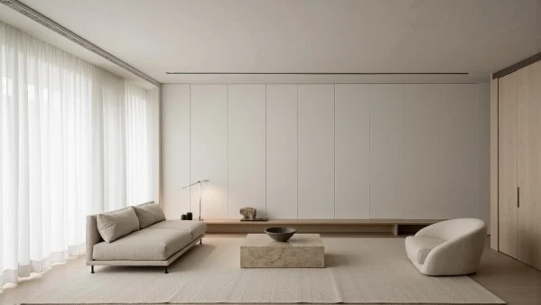 Neutral Wabi-Sabi Natural Texture Relaxed Home living-room