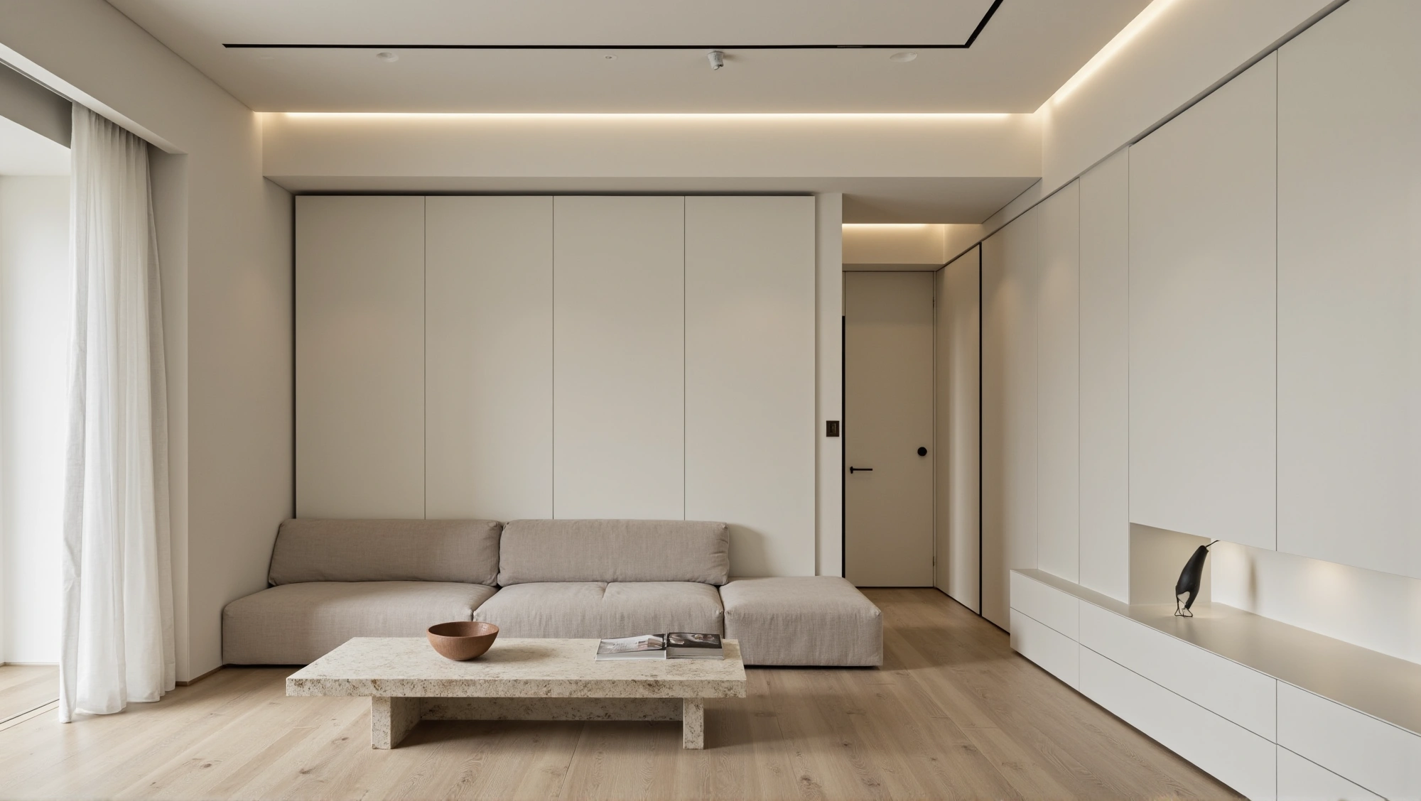 Neutral Wabi-Sabi Natural Texture Relaxed Home Living room 4