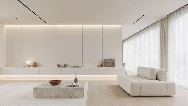 Soft Minimalist Residence Light living-room