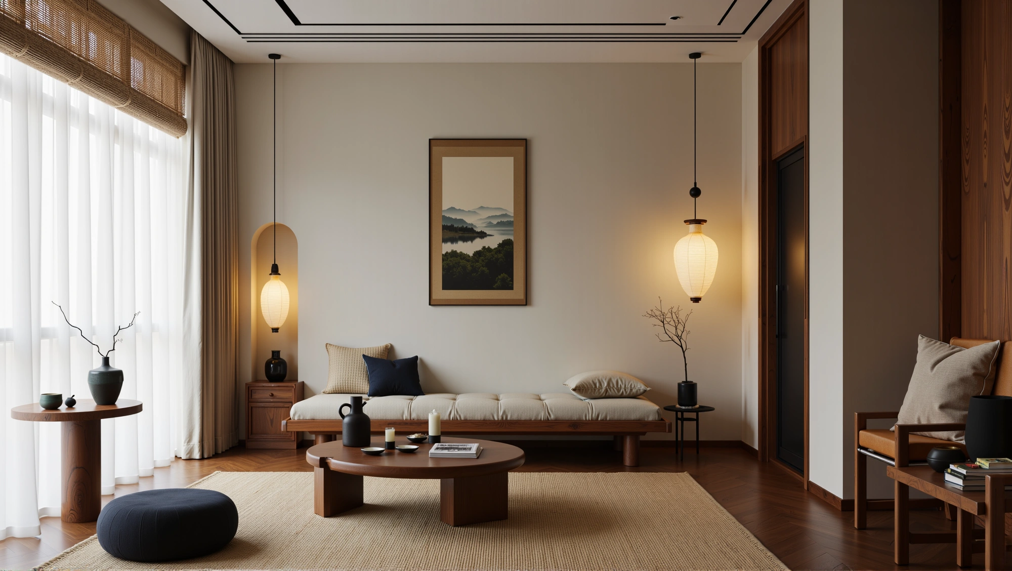 Oriental Wood Charm A Relaxed Home in Tea & Light Living room 4