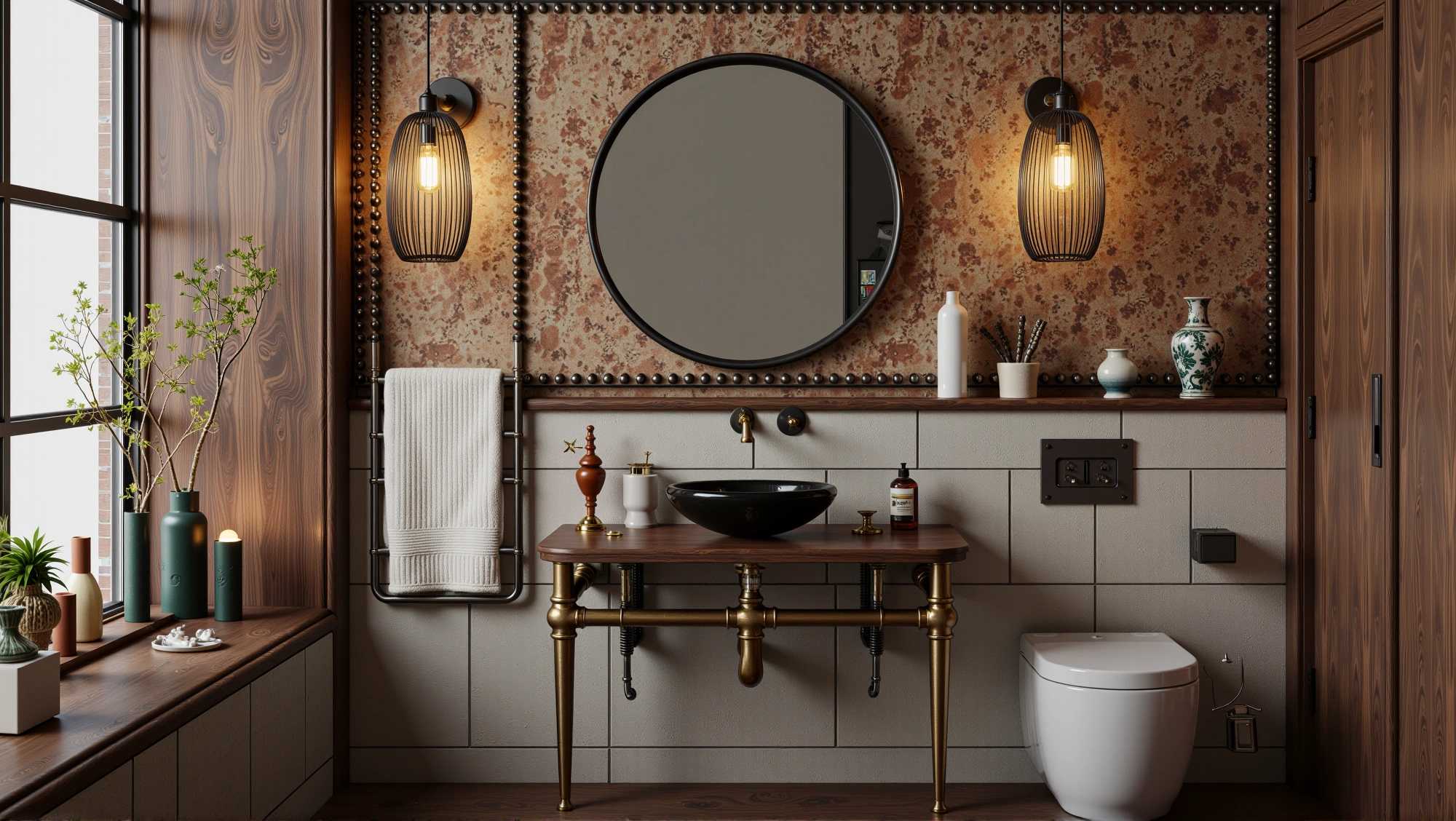 Industrial-Style: Collision of Retro and Metal Bathroom 3