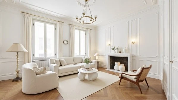 Gilded Whispers in French Soft Retro Living Room living-room