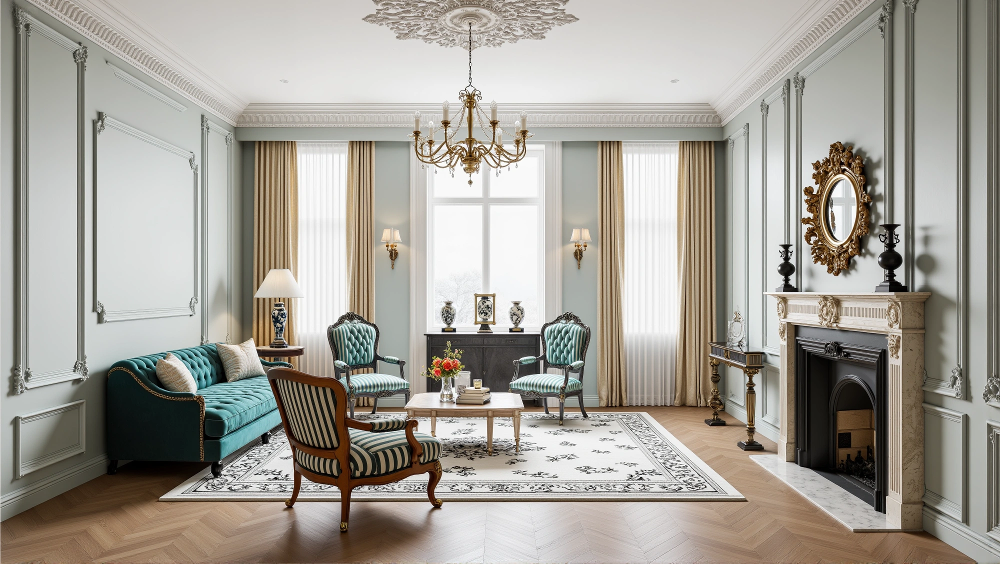 Gold French Classic Elegance Residential Living room 3