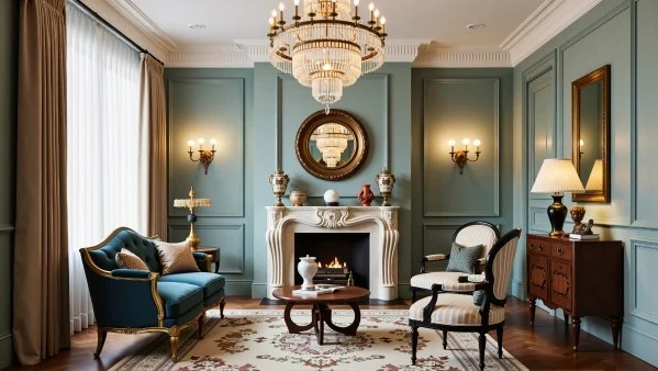 Gilded Romance in Pale Teal Walls