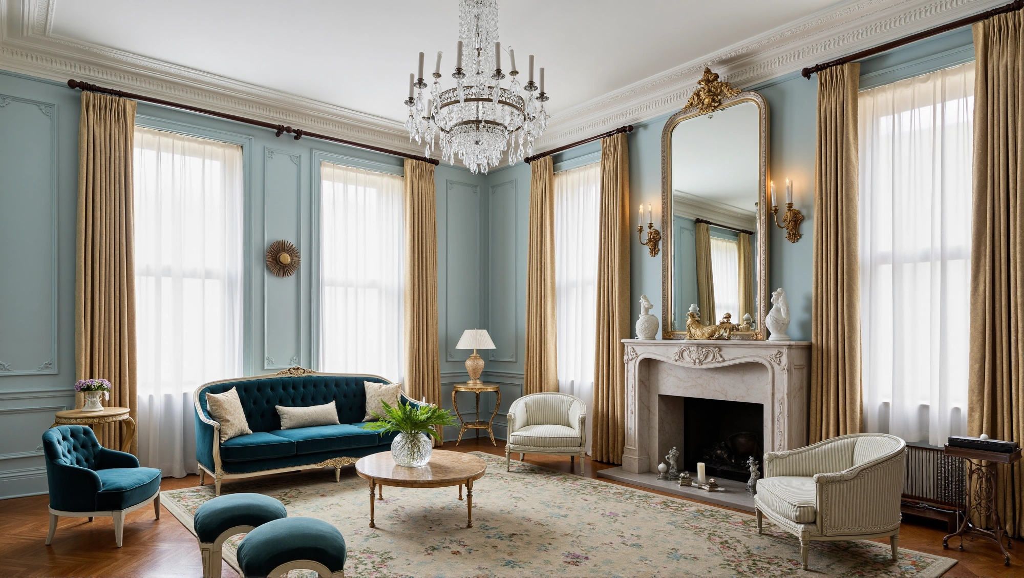 Elegant Echo of French Retro Living Room Living room 4