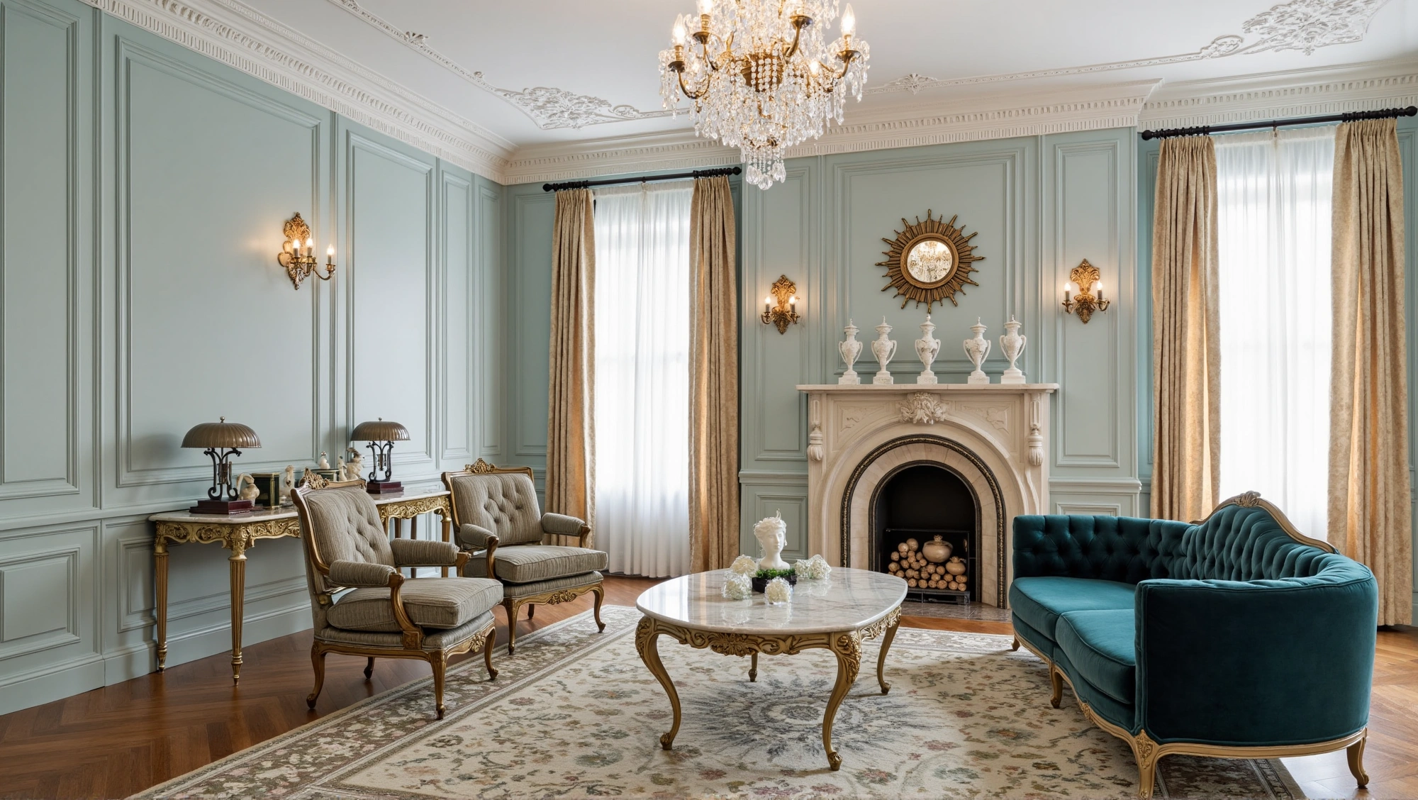 Elegant Echo of French Retro Living Room Living room 5