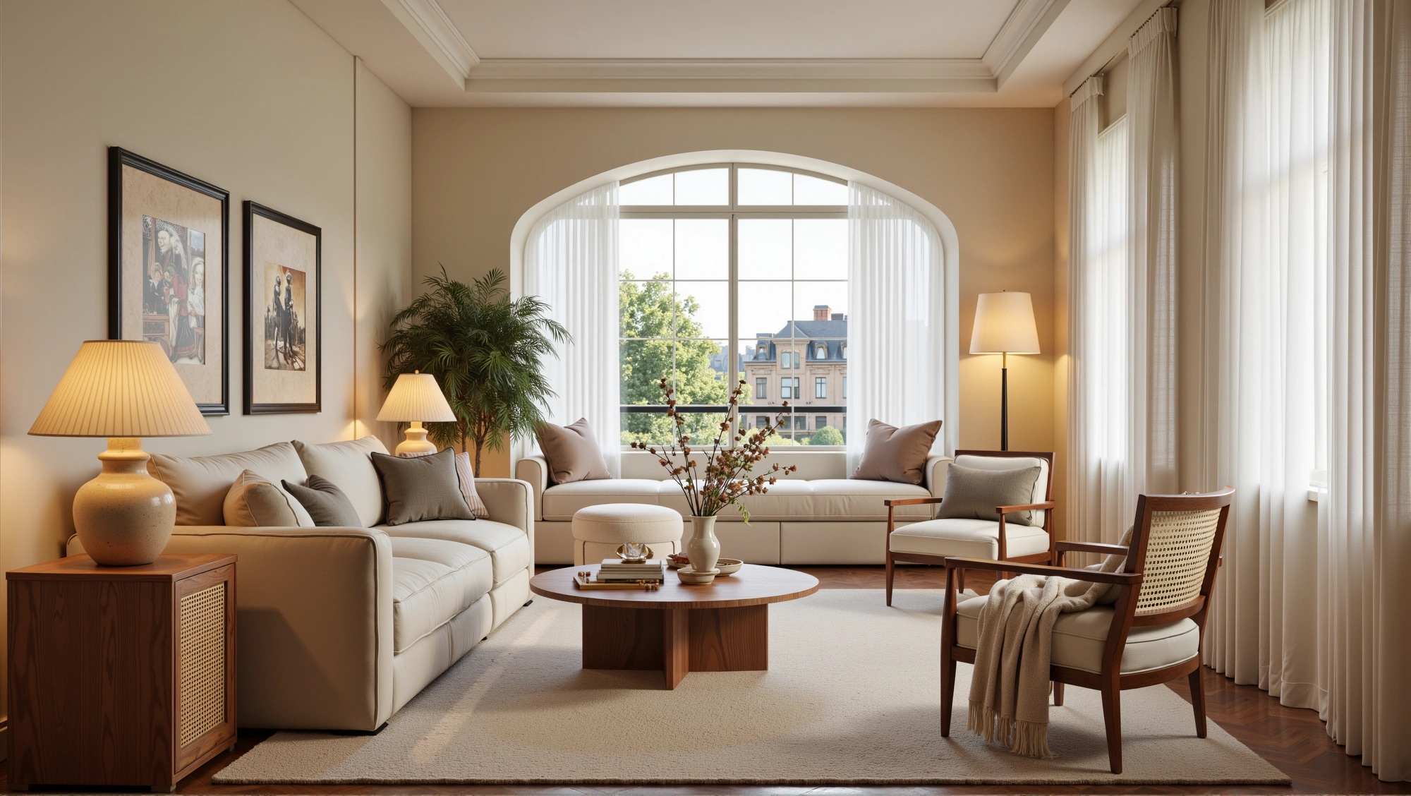 Warm-Toned Gentle Home Narrating Elegant Living room 1