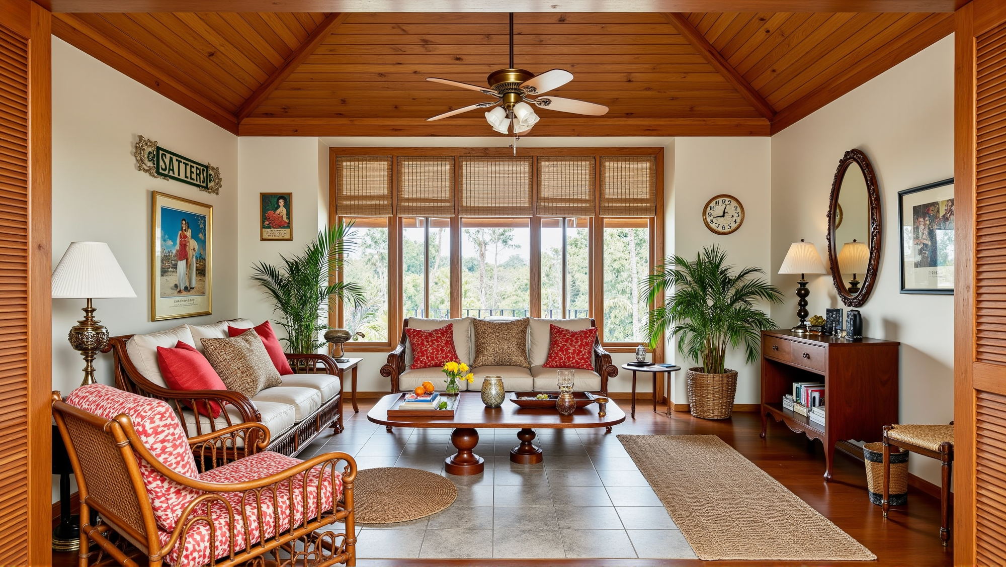 Nanyang Relaxation in Wood Retro Living Room