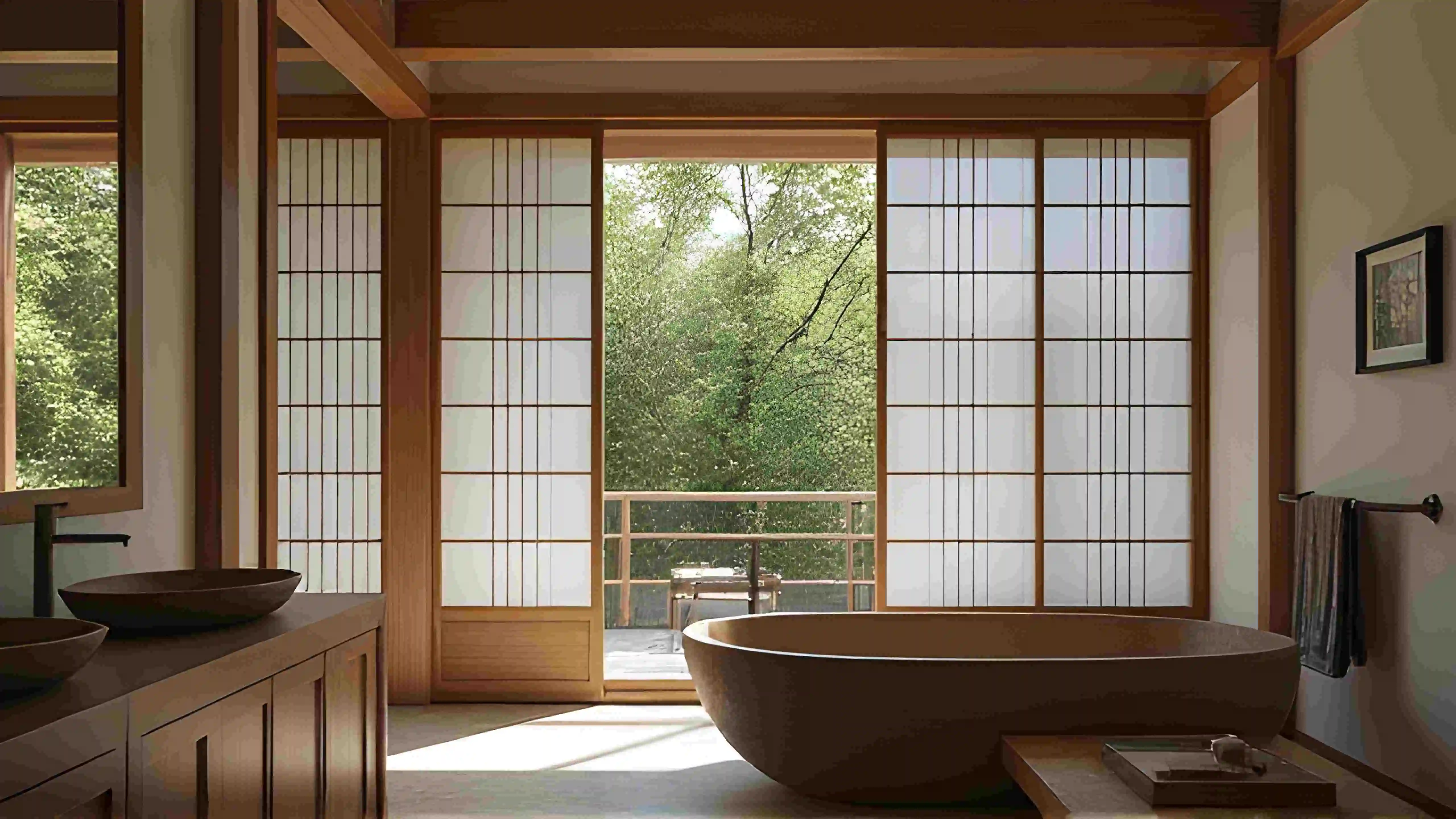 Japanese Natural Bathroom Tranquility
