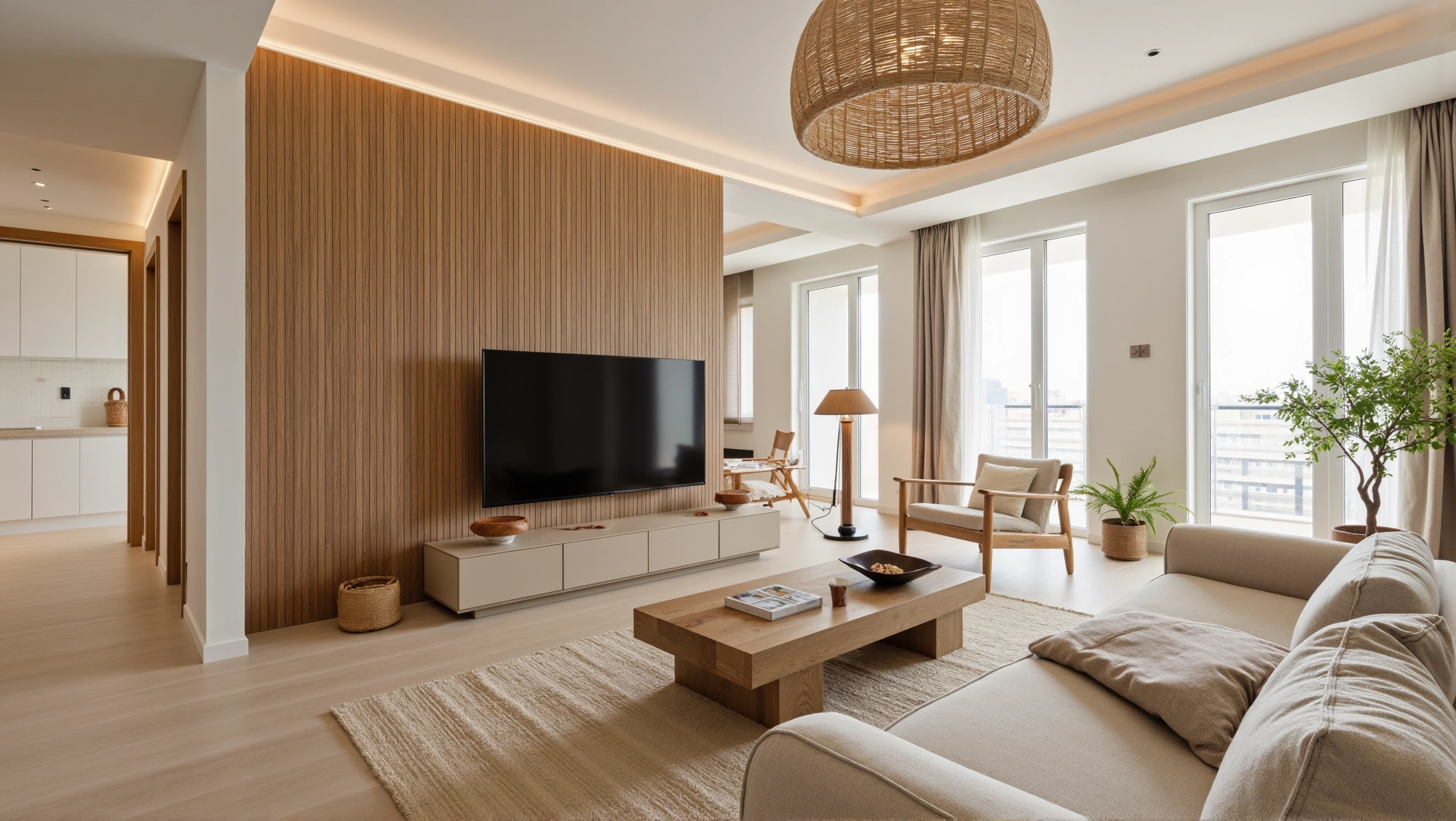 Warm-Toned Gentle Home Narrating Elegant Living room 4