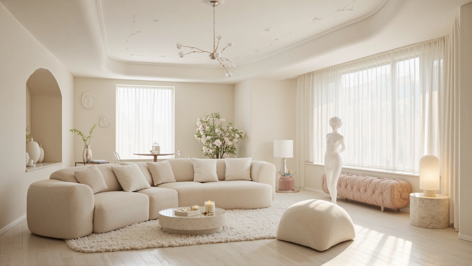  A Tender Nook Wrapped in Pink Tones Living room 2