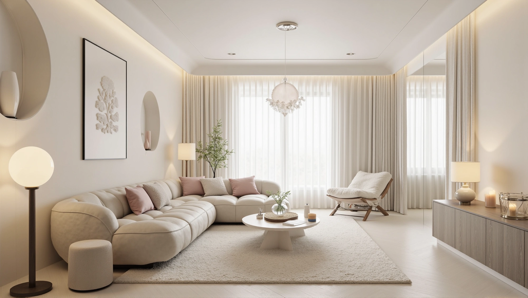  A Tender Nook Wrapped in Pink Tones Living room 3