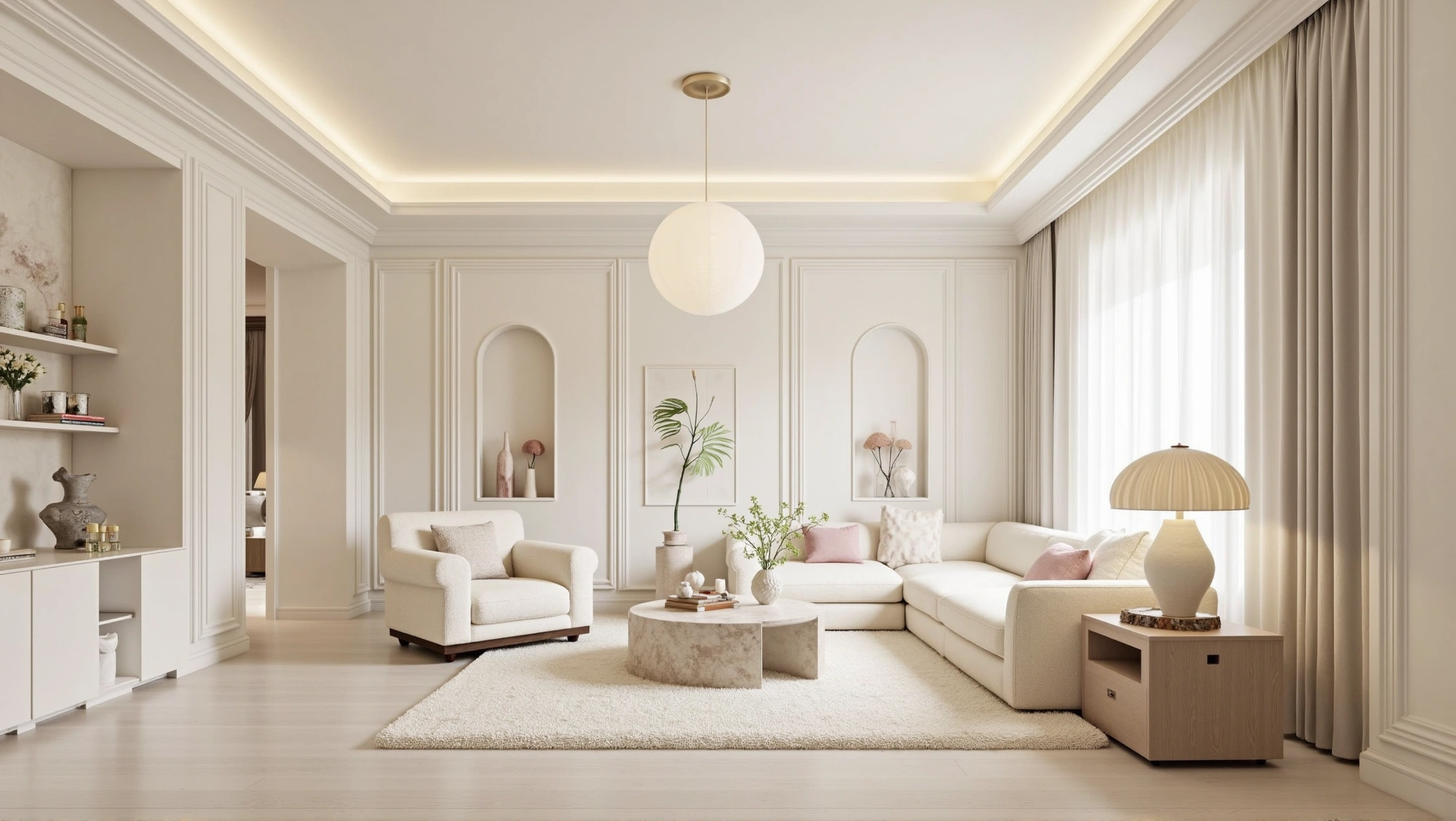  A Tender Nook Wrapped in Pink Tones Living room 4