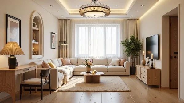 Elegant Daily Life Wrapped in Light and Shadow living-room