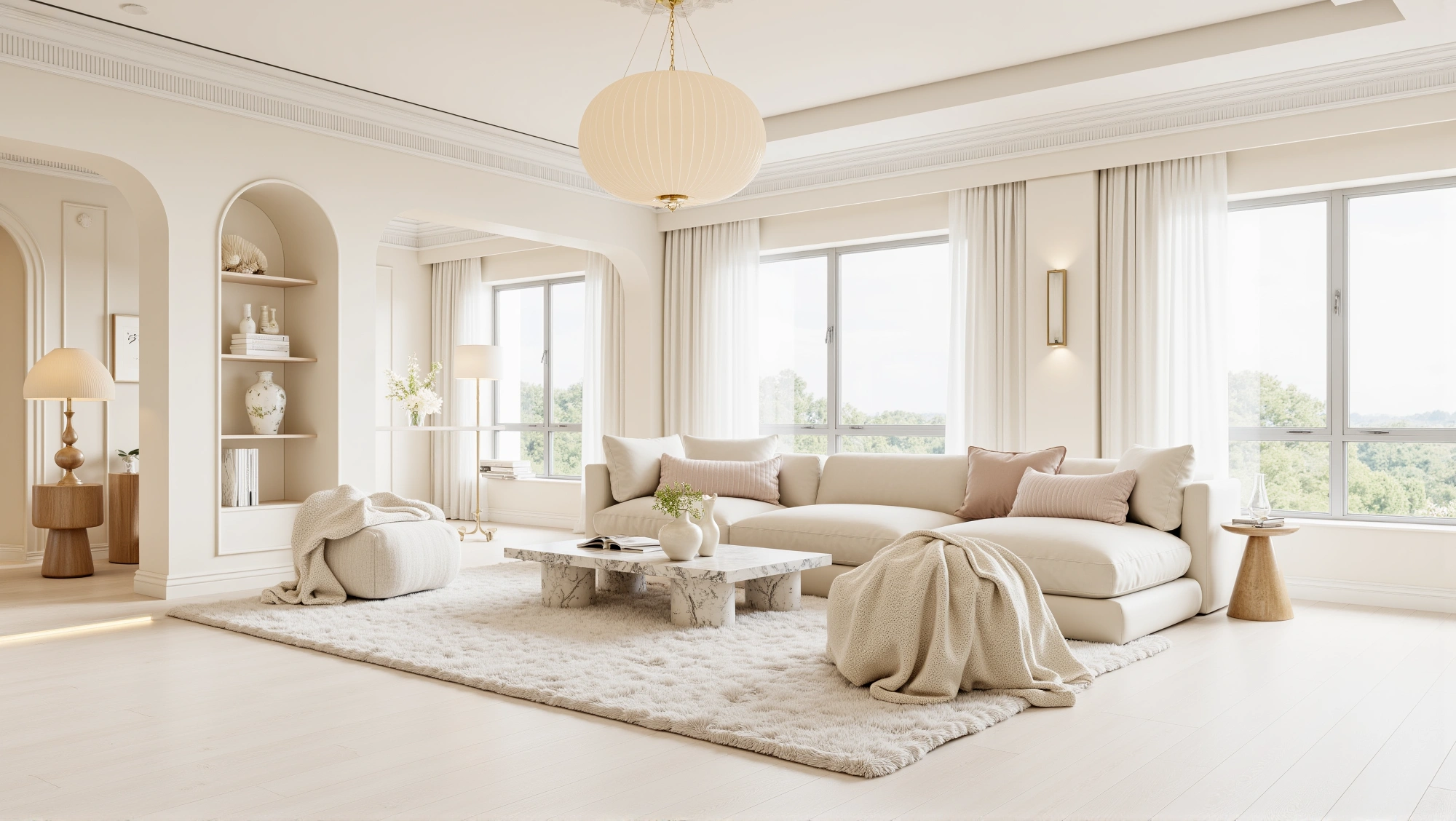 Cozy Living Room in Soft Mist Warm Tones Living room 1