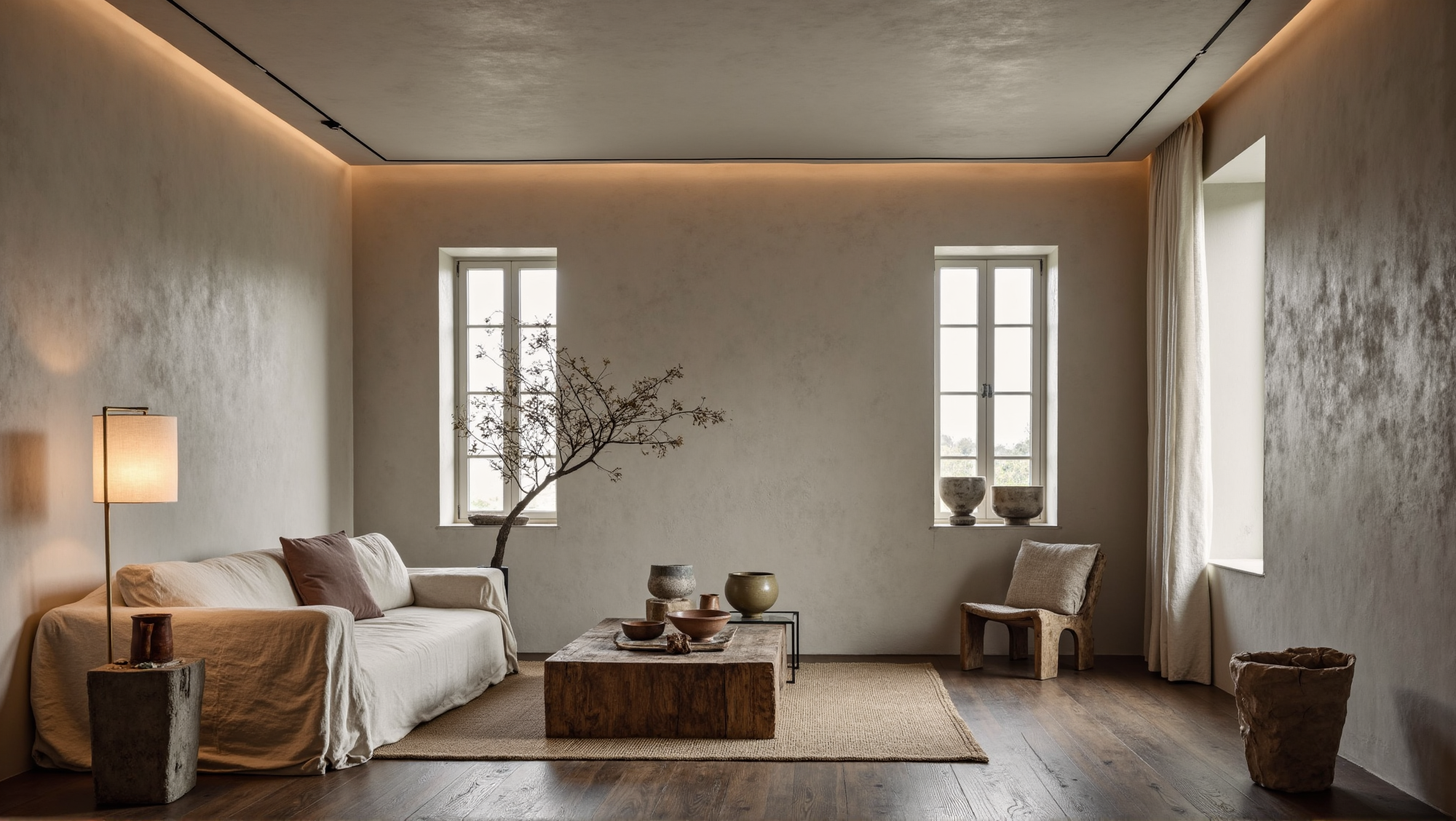 Relaxed Abode Wrapped in Natural Textures Living room 4