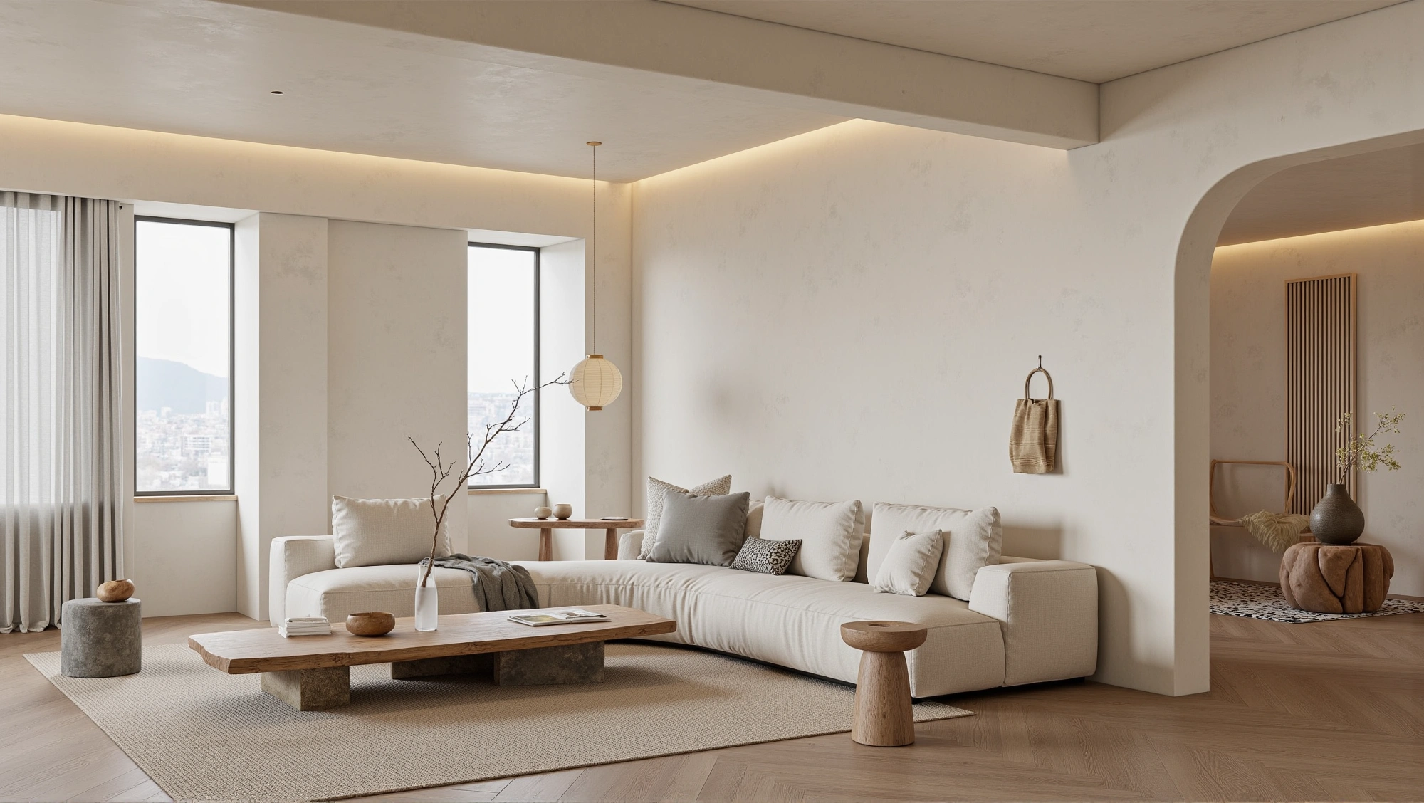 Wabi-Sabi Relaxed Living Room in Soft Texture Living room 3